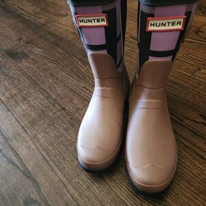 Hunter Pink and Purple Rain Boots